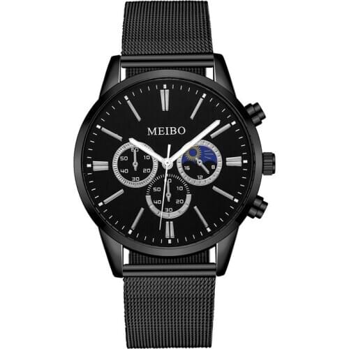 New Top Men Watches Luxury Brand Stainless Steel Mesh Casual Watch Men Business Sports Quartz Watch Relogio Masculino Male Clock