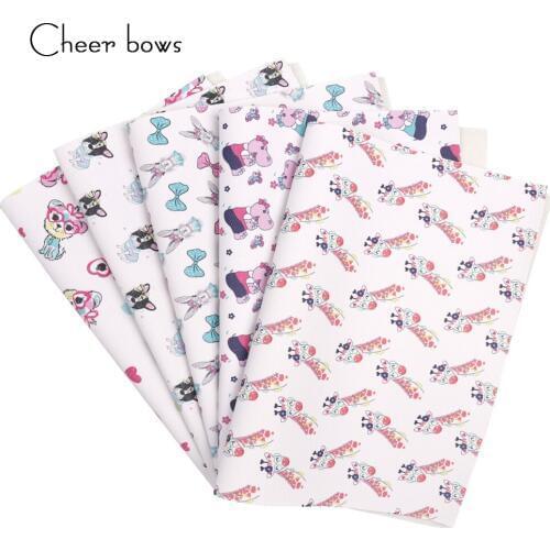 Cheer bows 22*30cm Synthetic Leather Artificial Faux Leather Fabric Sheet Animal Printed For Bow DIY Handmade Belt Bag Materials