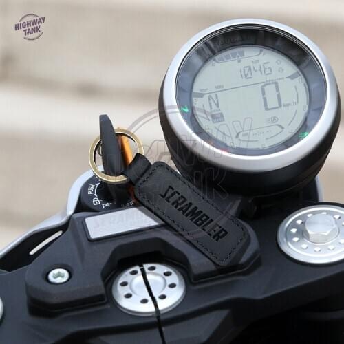 Motorcycle Cowhide Keychain Key Ring Case for Honda Yamaha Suzuki Harley Triumph Ducati Scrambler 800 1200