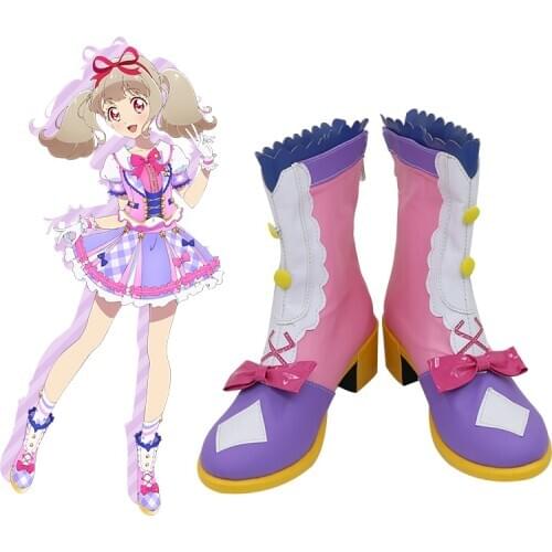 Data Carddass Aikatsu on Parade! Part 1 Star Harmony Academy Maple Ribbon Raki Kiseki Anime Cosplay Shoes Boots C006
