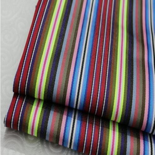 HLQON 75cm width brocade stripe multi color fabric for patchwork felt tissue bed sheet cheongsam dress children coat cloth
