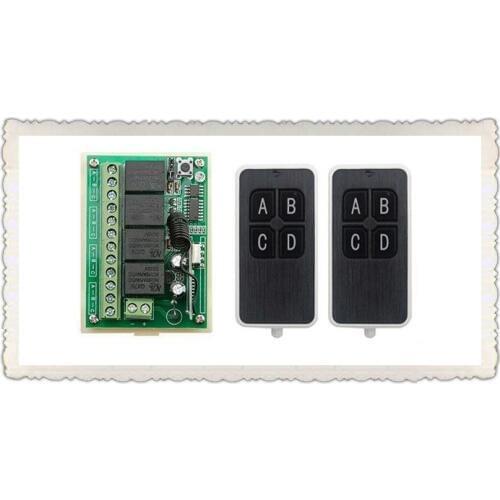 JRLKEJEE New DC12V 4CH RF Wireless Remote Control System teleswitch 2 transmitter and 1 receiver universal gate remote control