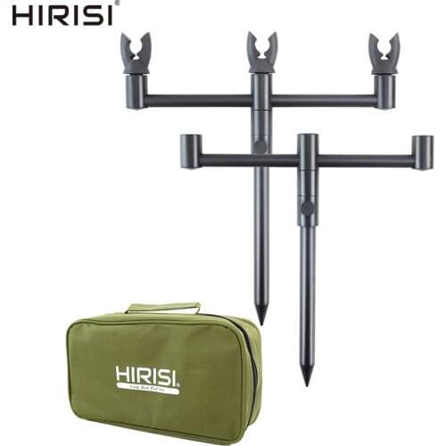 Carp Fishing Rod Pod Set Buzz Bar and Bank Sticks With 3 Rod Rest Head in Portable Tackle Bag