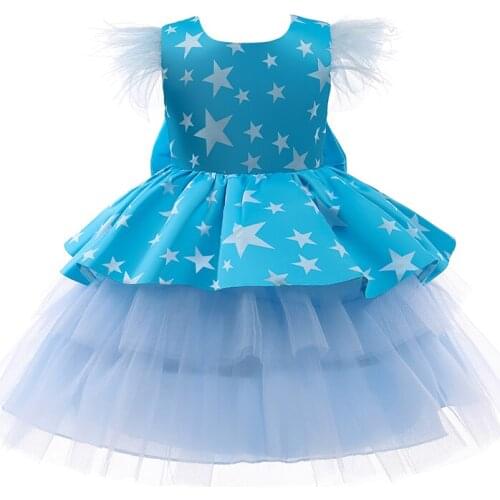 Lace Embroidery Formal Wedding Gown Tutu Princess Dress Flower Girls Costume Kids Halloween Party For Clothing Clothes