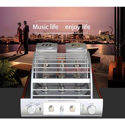 Sunbuck 200W + 200W 2.0 channel USB Bluetooth HIFI WY10P 6K3P tube amplifier desktop bookshelf WY10P 6K3P tube amplifier