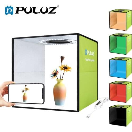 PULUZ 30*30CM Photography Light Box Camera Box Photo Gallery LED Light Box Studio Kit 6 Colors Photography Background Studio