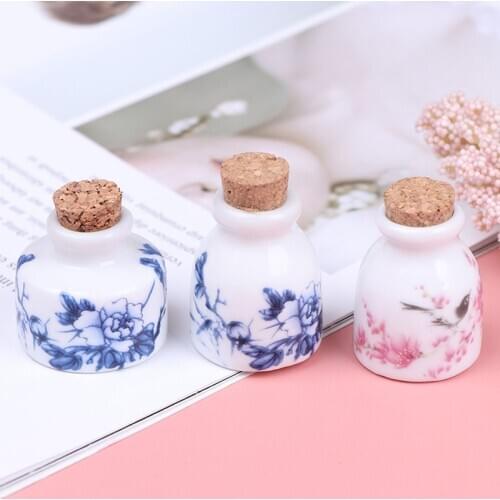 Peony/Magpie Mini Ceramic Glass Dappen Dish Bowl Cup With Wood Lid Acrylic Liquid Glitter Powder Bottle DIY Nail Art Tools
