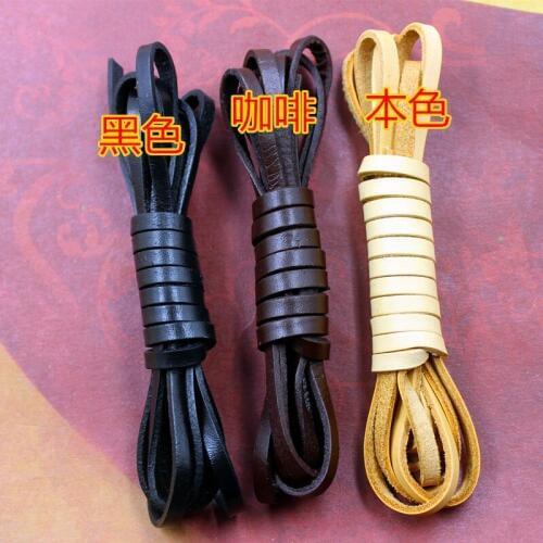 Wholesale 100% Genuine Leather Width 10/15/30mm Thickness 2mm Flat Beading Cords Rope String DIY Jewelry Findings
