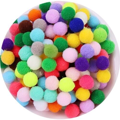50Pcs/lot Mixed Colorful Soft Round Shaped Pompom Balls Fluffy Pom Pom For Kids DIY Garment Handcraft