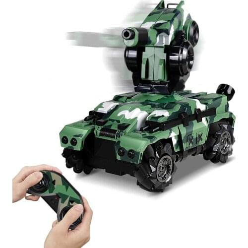 RC Tank Car 2.4Gz Remote Control Military Battle Tanks Waterproof Rotating Shooting Water Bomb Vehicle Toys Gift for Adult Kids