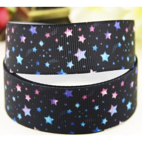 22mm 25mm 38mm 75mm Stars printed Grosgrain Ribbon party decoration 10 Yards X-03890