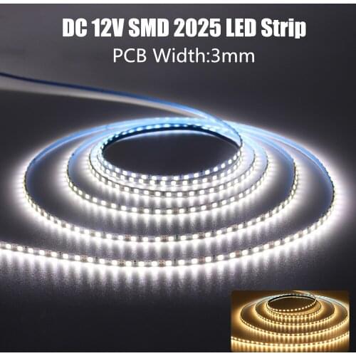 Width 3mm LED Strip DC 12V Super Brighter SMD 2025 168 LEDs/m Flexible Tape LED Light Lamp Advertising Lighting 5m