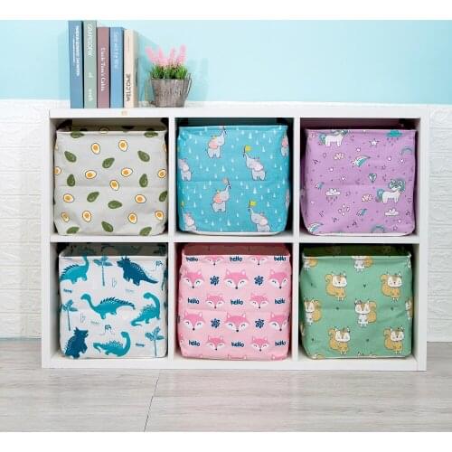 Cube Folding Fabric Storage Basket Closet Organizador Clothes Storage Boxes Home Office Shelf Organizers For Kids Toys Organizer