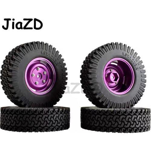 4PCS Aluminum Alloy Wheel Hub 1/10 1.9 inch Crawler Tire Set With Foam Insert for 1/10 RC Crawlers S11