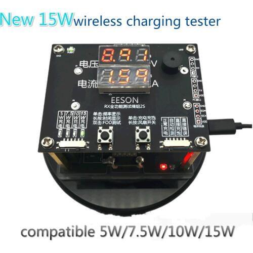 QI 7.5W 10W 15W Fast Wireless Charger Tester Voltage Current Meter Wireless Charging Testing Detector Indicator Wireless Charge