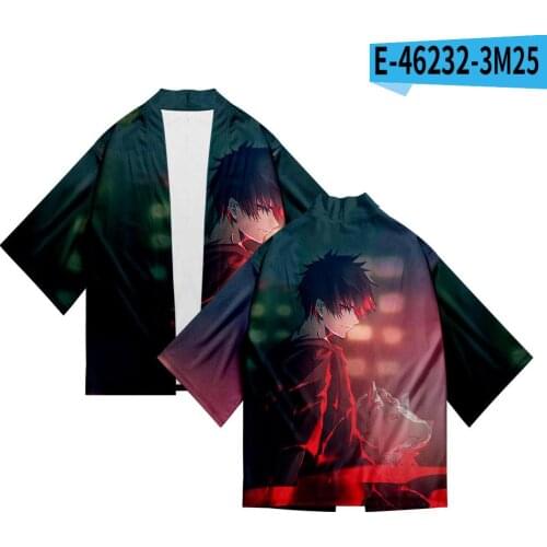 Jujutsu kaisen gojo 3D Printing Anime Japanese Kimono Haori Yukata Fashion Summer Casual Cool Short Sleeve Women/Mens Cardigan