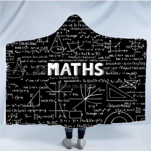 Plstar Cosmos Math science for boy Graphic funny Hooded Blanket 3D full print Wearable Blanket Adults men women style4
