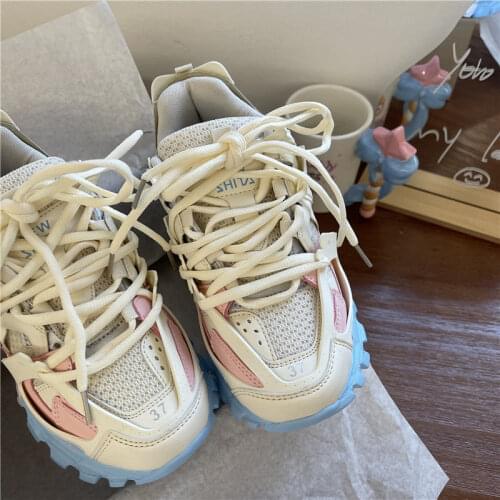 Summer Brand Design Chunky Sneakers Women 2021 New Trendy Womens Dad Shoes Pink Sport Casual Shoes Fashion Womens Sneakers