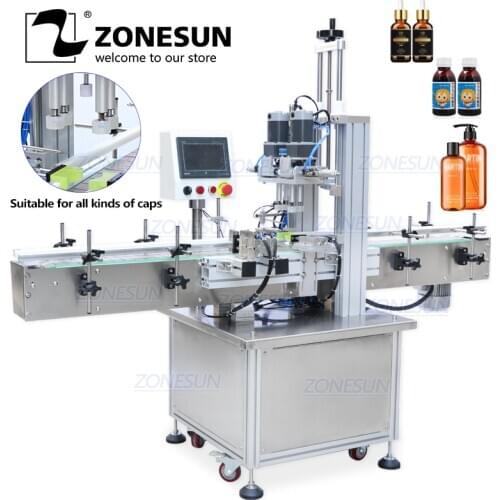 ZONESUN Pneumatic Pump Lug Ropp Screw Automatic Bottle Capping Machines Plastic Bottle