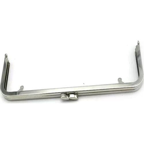 10 inches (25cm) Silver Clutch Purse Frame With Loops