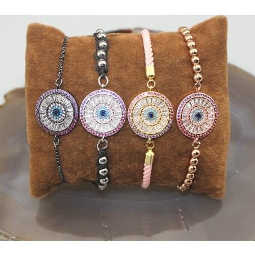 10pcs/lot New design rainbow round connector cz bracelet,plated cubic zircon component,popular bracelet cheap wholesale