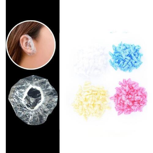 Protector Cover Caps Salon Hairdressing Dye Shield Earmuffs Shower Tool 100 Pcs Thickened Disposable Plastic Waterproof Ear