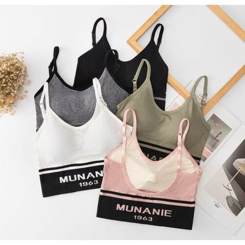 3D Sexy Lingerie Seamless Sport Bra U Type Top Bra Push Up Bralette Brassiere Women Underwear chest girl English letter vest