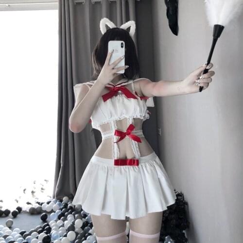 Anime Uniform Sexy Lingerie Erotic See Through Cosplay Costumes Kawaii Lace Top Panties for Women Sailor School Girl Outfit