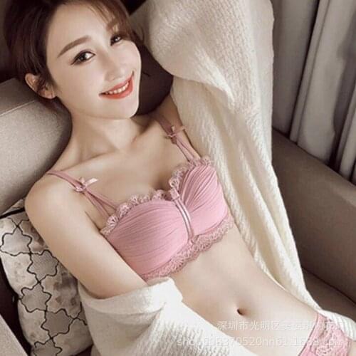 Princess bra no steel ring sexy pull-up bra small breasts big bra set