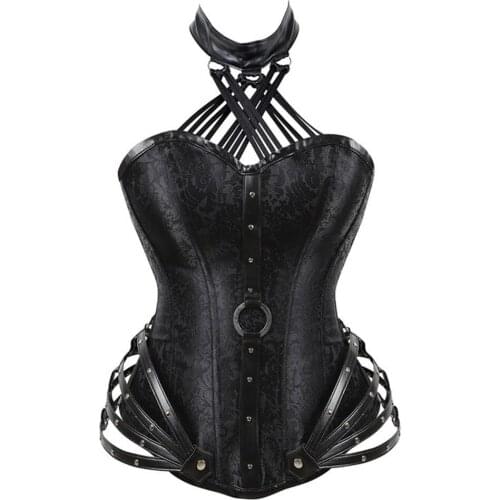 New Gothic Bra With 11 Necks And Steel Side Zippers Tight Court Body Shaping Clothes E-commerce Supply