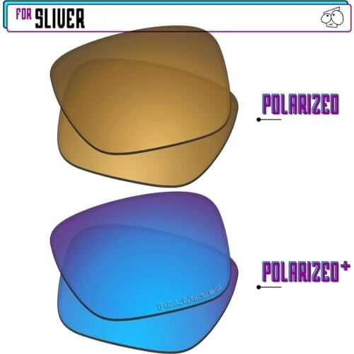 EZReplace Polarized Replacement Lenses for - Oakley Sliver Sunglasses - BlueP Plus-GunmetalP