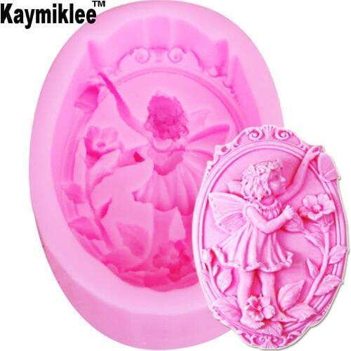 S026 Angel Girl Silicone Soap Mold Fondant Mould Cake Decorating Tools Candy Jelly Jello Chocolate Gumpaste,Sugarcraft