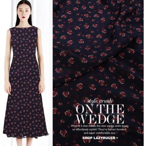 Customized summer digital inkjet printing silk crepe de chine silk fabric draping mulberry silk dress cheongsam shirt fabric