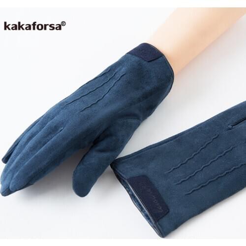 Kakaforsa Men Touch Screen Warm Gloves Solid Thicken Mittens Fashion Man Full Finger Winter Gloves Winter Nylon Mittens New
