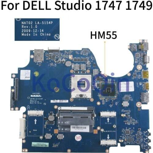 KoCoQin Laptop motherboard For DELL Studio 1747 1749 Mainboard CN-0Y99F7 0Y99F7 NAT02 LA-5154P HM55