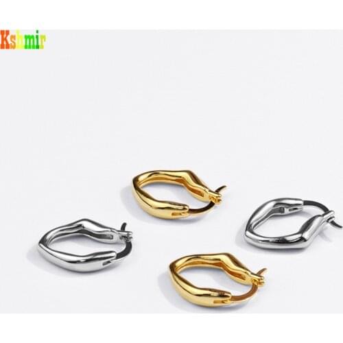 Kshmir Fashionable and irregular vintage gold earrings with minimalist metal refined ear buttons and jewelry gifts 2021