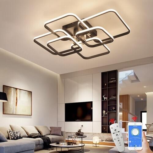 Square Circel Rings Chandelier for Living Room Bedroom Home AC85-265V Modern Led Ceiling Chandelier Lamp Fixtures