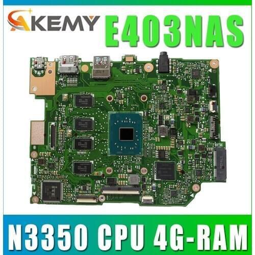 E403NAS Motherboard For ASUS E403NA E403N Laotop Mainboard w/ N3350 CPU 4G-RAM 64G-SSD