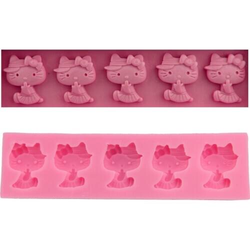 Cute cat fondant silicone cake mold baking utensil tool cake decorating mould mini soap mold