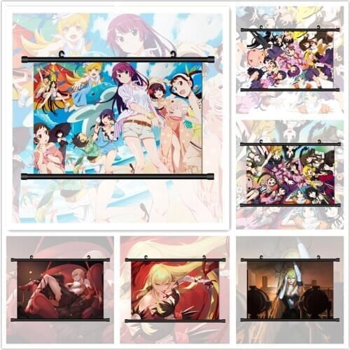 Monogatari Tsubasa Hitagi Shinobu Anime Manga HD Print Wall Poster Scroll