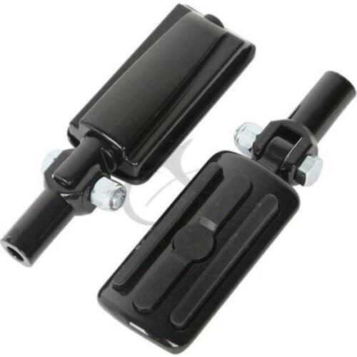 Motorcycle Black FootPegs Footrests + Supports Mounts Clevis For Harley Softail 2000-2006 01 02 03 04 05