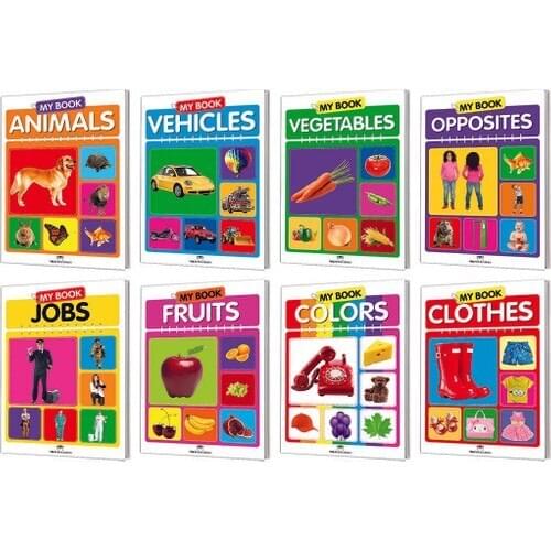 First My Words English Mybook Book set (8 book) crafted for pre-school children 8 kitaptan consisting of a training kit