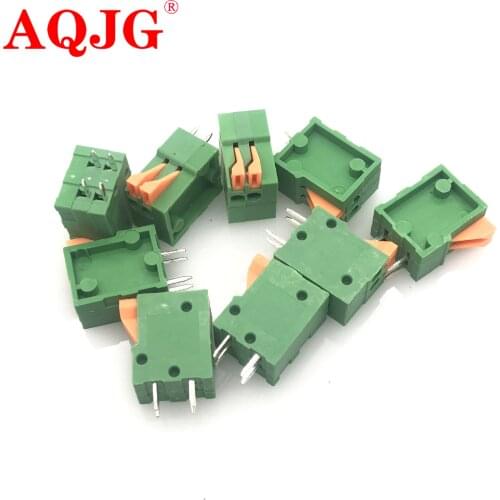 100PCS NEW KF141V-2P 2Pin Can be spliced terminals 2.54mm Pitch Straight PCB Spring Teminal Block Connector Wholesale