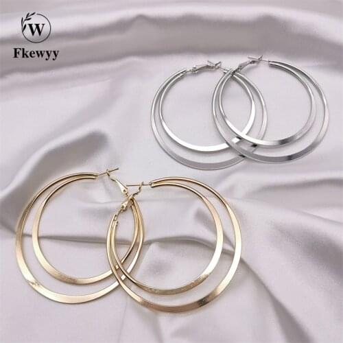 Fkewyy New Goth Earrings For Women Bohemian Hoop Earrings Ladies Gold Plated Jewelry Dangle Earring Goth Accessories Festival