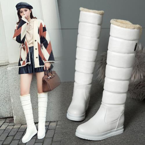 New Women Winter Boots Waterproof Winter Warm Shoes Casual Plush Faux Fur knee Snow Boots Female Winter Warm Shoes Plus size 37