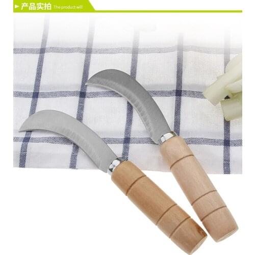 Stainless steel fruit pineapple knife with wooden handle peel banana small machete peels fruits and vegetables kitchen knife
