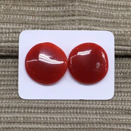 Wholesale Natural Akha Crimson Coral Loose Jewelry Matching DIY Mans Womans Ring Face Custom Fashion Spherical