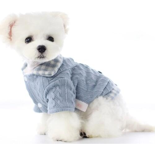 Fall Winter Pet Clothes Lollipop Dog Clothes Cat Clothes than Bear Clothes Wool plaid Dog Clothes