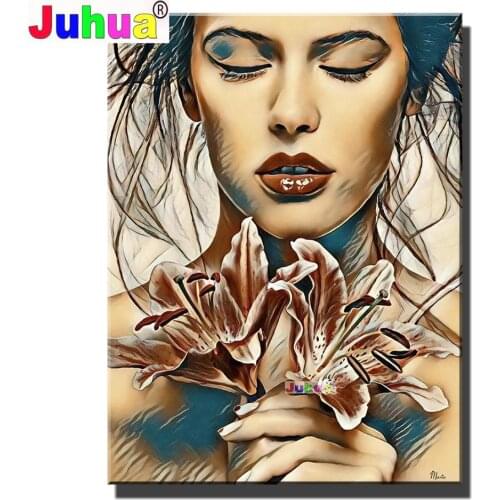 Full Square/Round Diamond Painting Lily Woman Diamond Embroidery Mosaic Elegant Lady 5D Diy Puzzle pattern Handicraft Wall Art