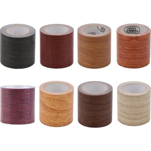 E7CC 5M/Roll Realistic Woodgrain Repair Adhensive Duct Tape 8 Colors For Furniture